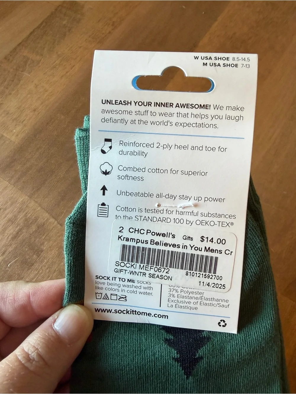 NEW Sock It To Me Krampus Believes in You Crew Men’s Crew Cut Socks - Picture 6 of 6